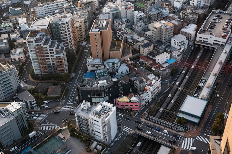 無料Photo 現代の東京通りの背景