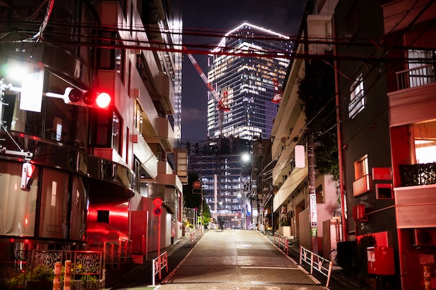 Free photo modern tokyo street background