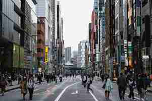 Free photo modern tokyo street background