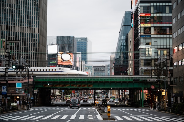 Free Photo modern tokyo street background