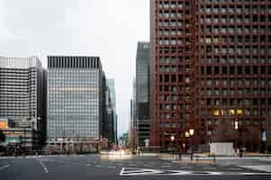 Free photo modern tokyo street background