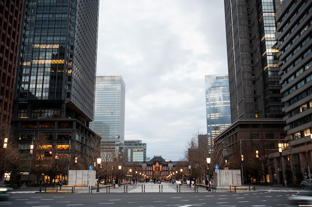 Free Photo modern tokyo street background