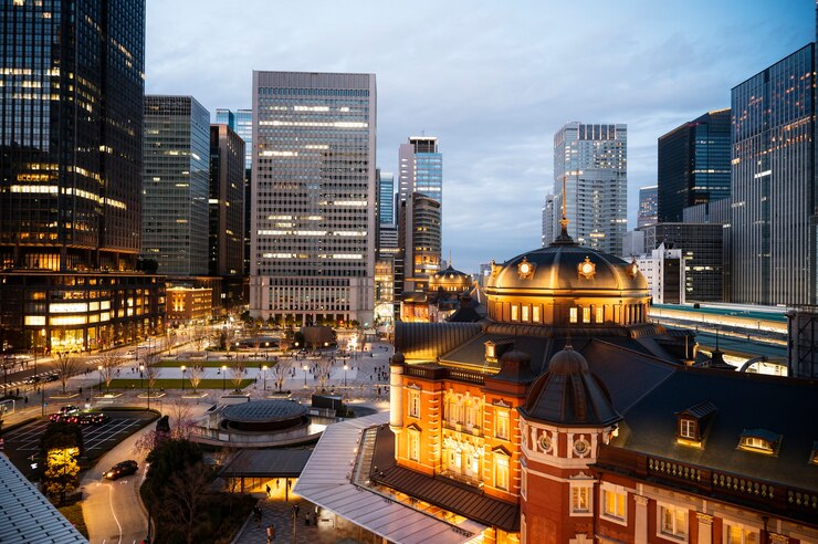 無料Photo 現代の東京通りの背景
