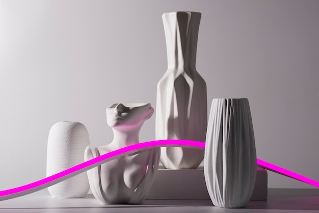 Modern vases with soft aesthetics