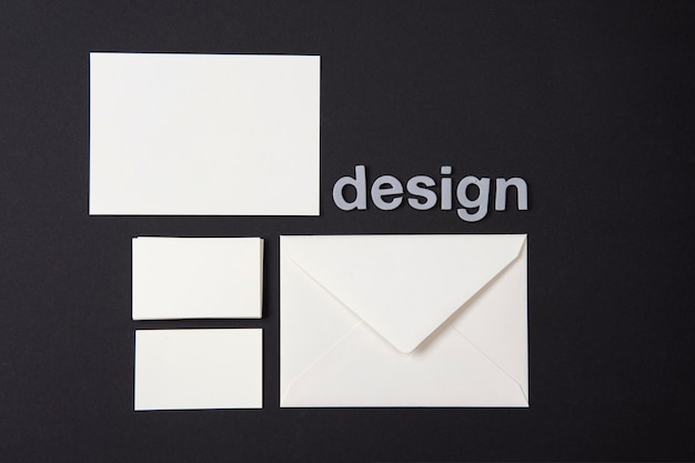 Modern wallpaper with white stationery items