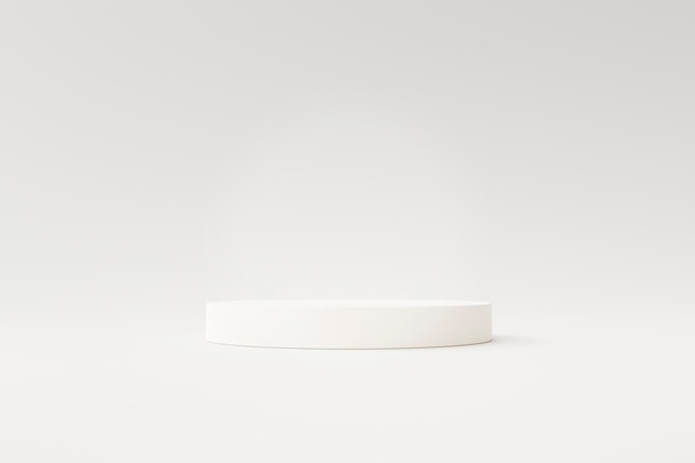 현대 흰색 연단 받침대 제품 디스플레이 스탠드 배경 3d 렌더링