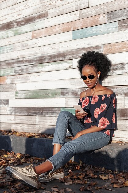 Modern woman checking her phone