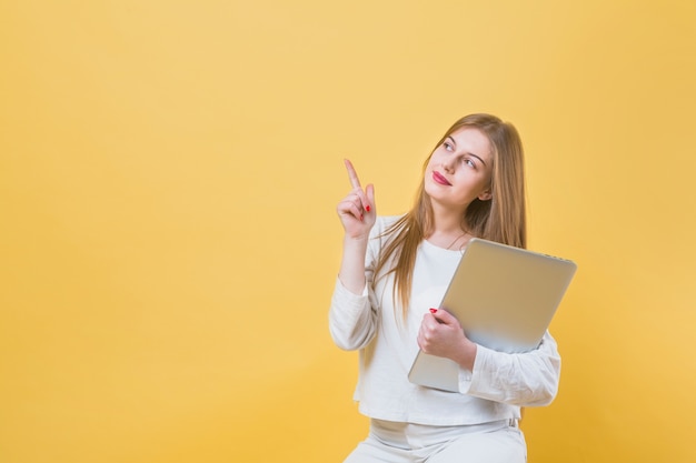 modern woman and copyspace