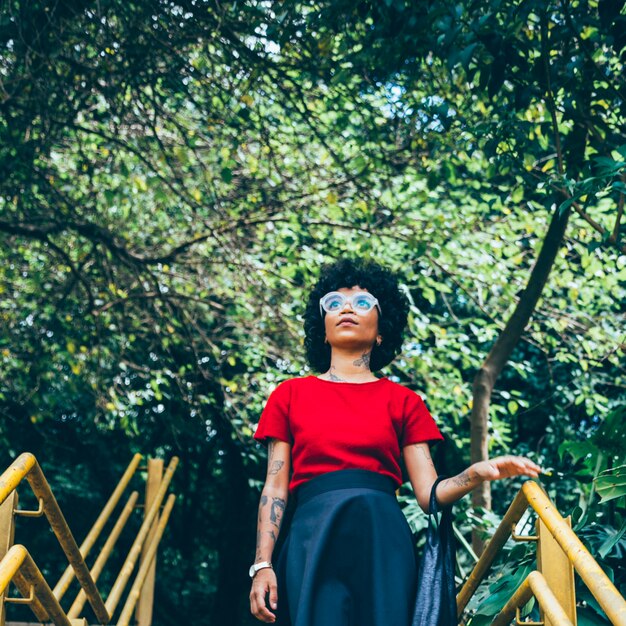 Modern woman in a park