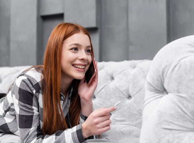 Modern woman talking on phone