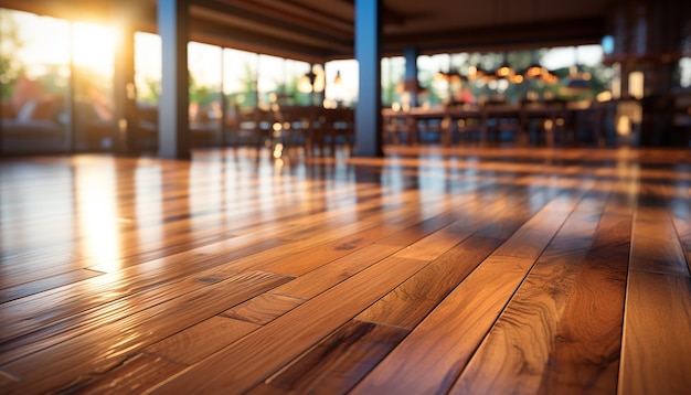 Free photo modern wood plank flooring design in a bright empty office generated by artificial intelligence