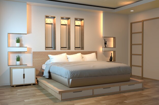 Premium Photo | Modern zen peaceful bedroom