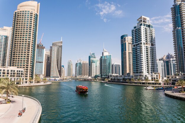 Modetn city of the luxury center of Dubai, United Arab Emirates