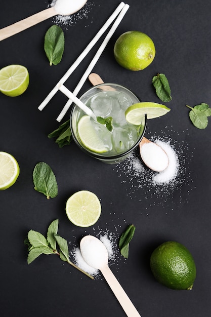 Mojito drink and ingredients