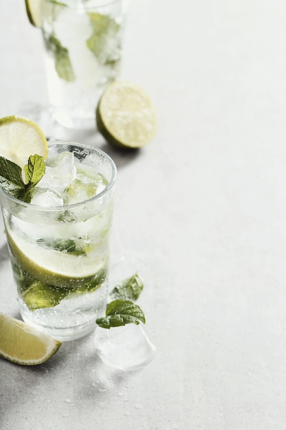 Mojito glass with ingredients