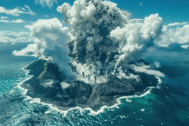 Free photo molten rock volcanic eruption