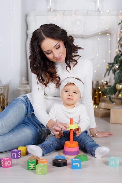 mom and baby at home