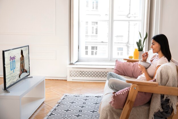 Mom spending time in front of tv