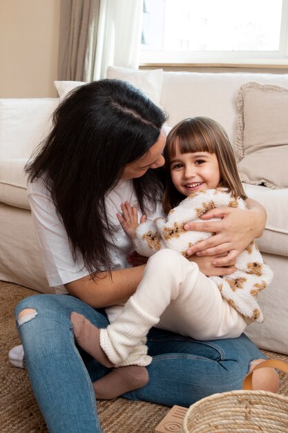 Mom spending time with child