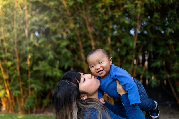 Mom spending time with child