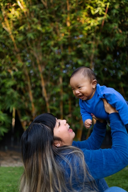 Mom spending time with child