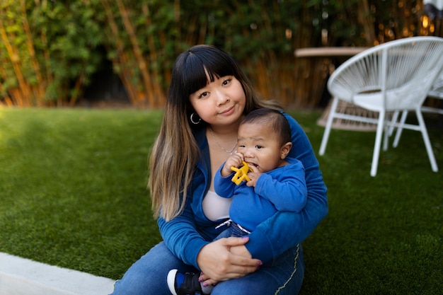 Free photo mom spending time with child