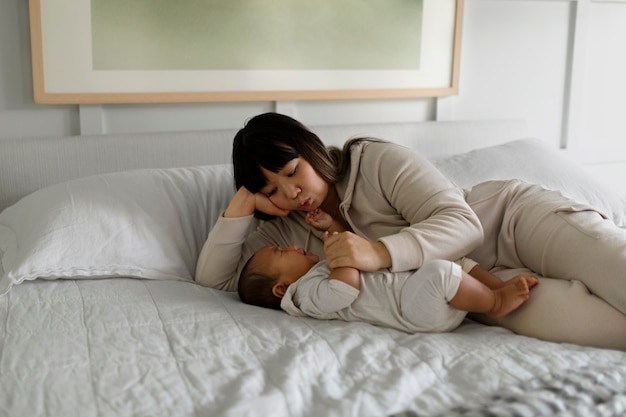 Mom spending time with child