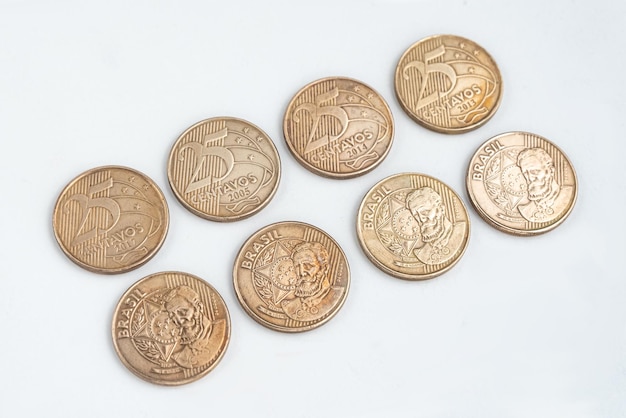 お金-ブラジルのコイン-25セントボス