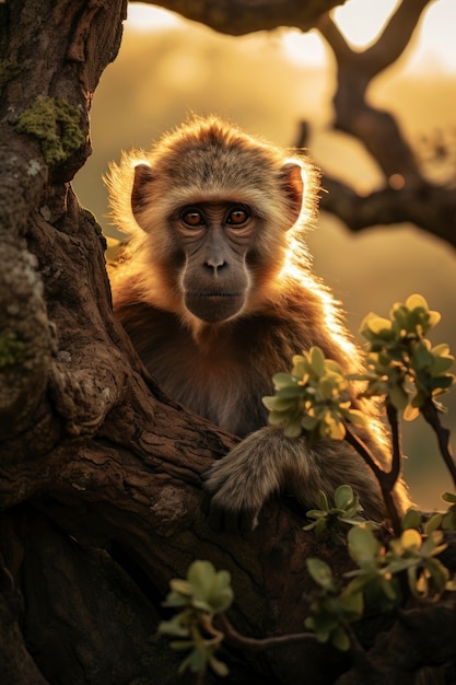 Жизненный образ обезьяны в естественной среде обитания