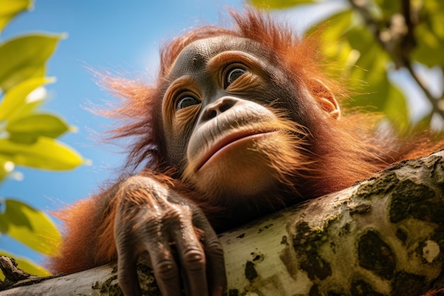 Foto gratuita lo stile di vita delle scimmie vista naturale