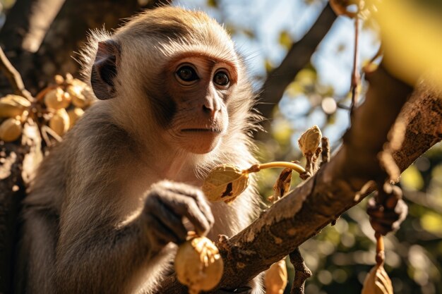 Foto gratuita lo stile di vita delle scimmie vista naturale