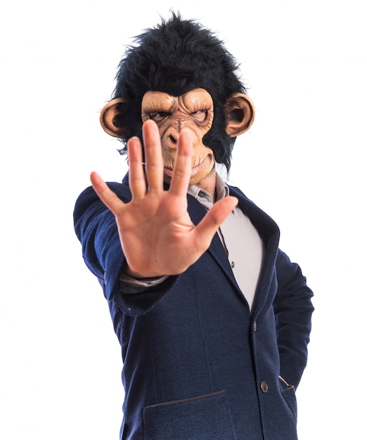 Monkey man counting five