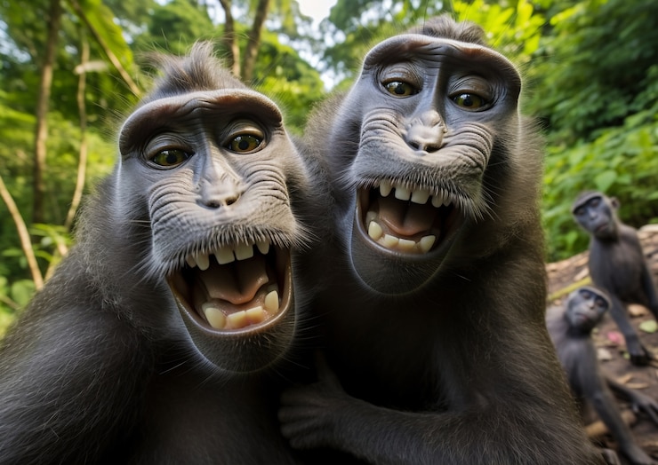 Free Photo monkeys spending time together in nature