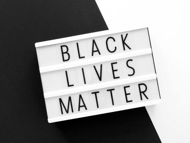 Monochromatic black lives matter movement message