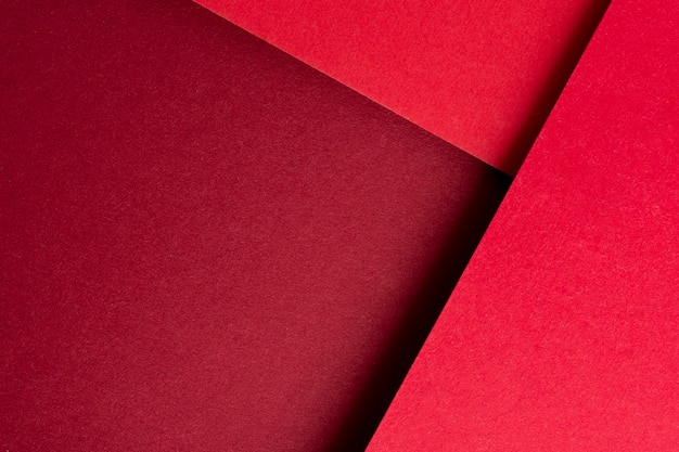 Monochromatic still life composition with red paper
