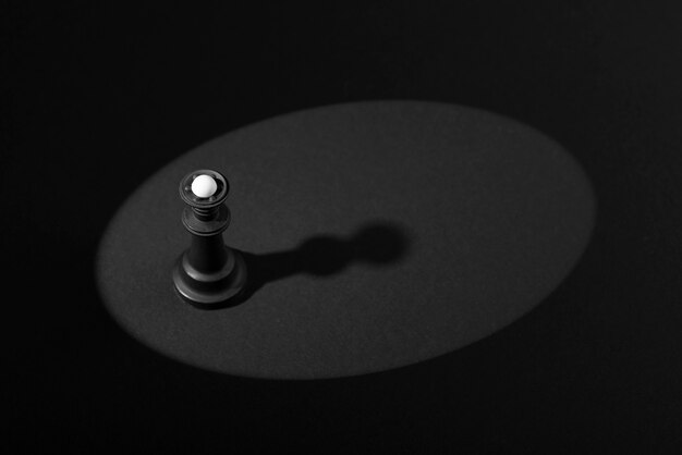 Monochrome chess piece with shadow