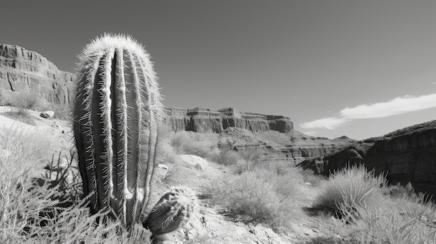 Free photo monochrome desert cacti