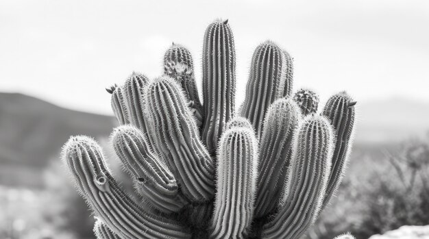 Monochrome desert cacti