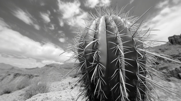 Foto gratuita cactus monocromatici del deserto