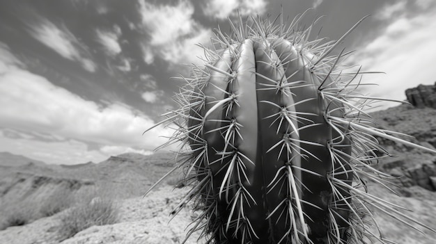 Monochrome desert cacti