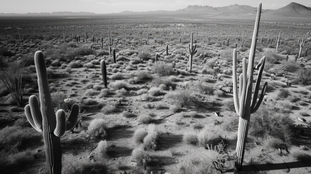 Free photo monochrome  desert cacti