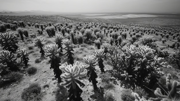 Free photo monochrome  desert cacti