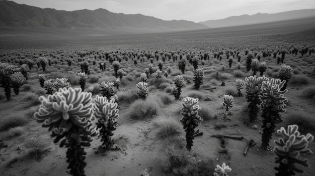 Foto gratuita cactus monocromatici del deserto