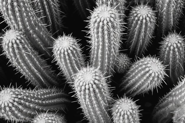 Monochrome  desert cacti