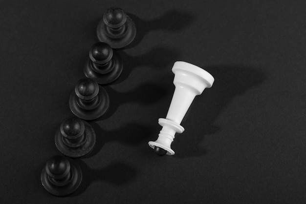 Free photo monochrome pieces for chess board game