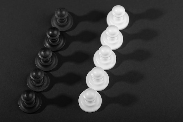 Free photo monochrome pieces for chess board game