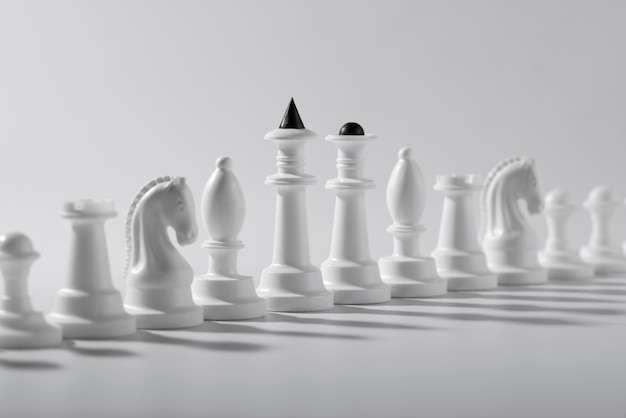 체스 보드 게임을 위한 흑백 조각