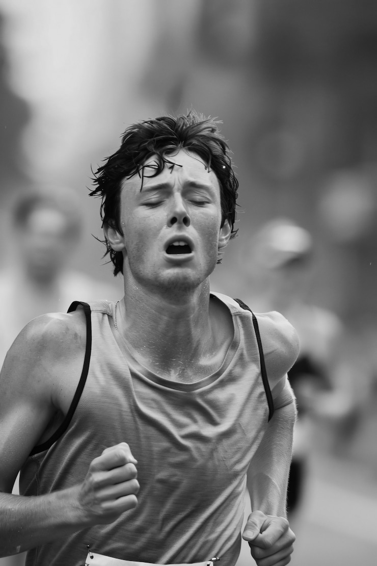 Free Photo monochrome portrait of athlete competing in the olympic games championship