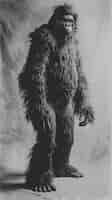 Free photo monochrome representation of hairy beast or sasquatch