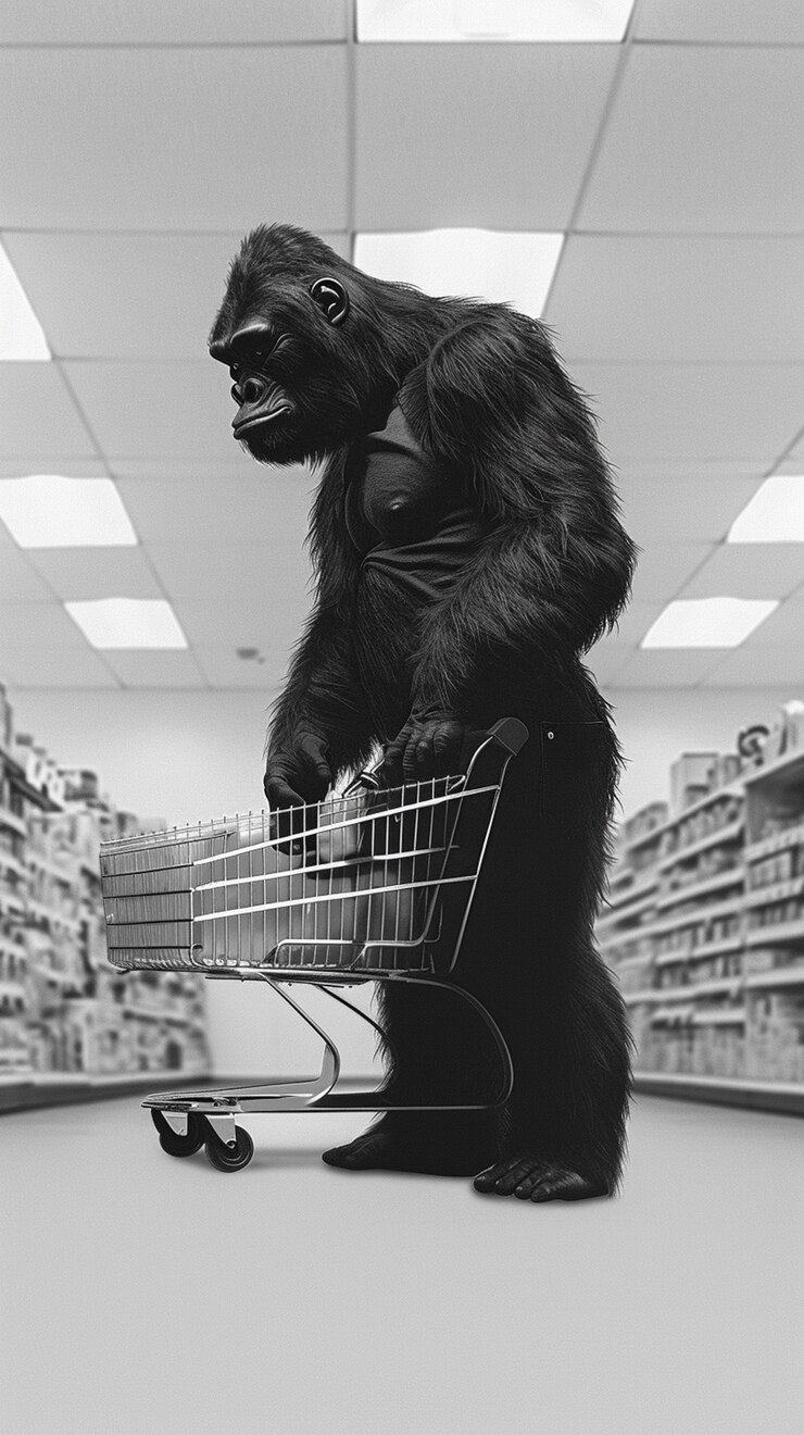 Free Photo monochrome representation of hairy beast or sasquatch